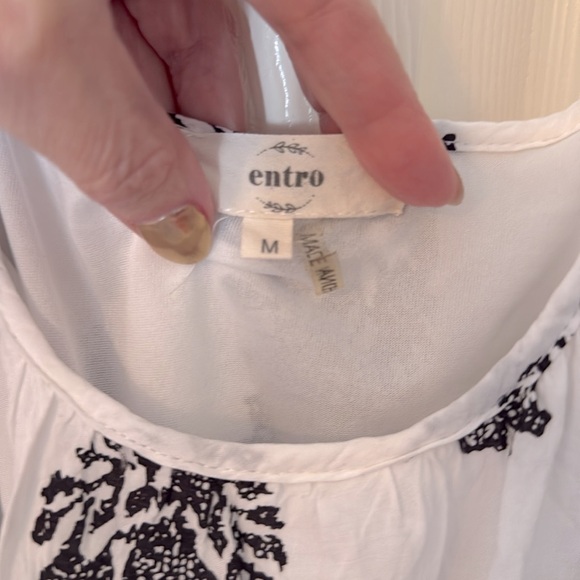 Entro dress white and black print size M - Picture 3 of 8